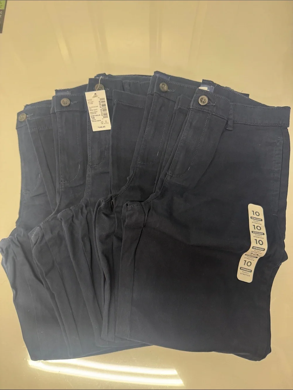 Boys Chinos 10 Husky Navy Lot Of 5 School Uniform